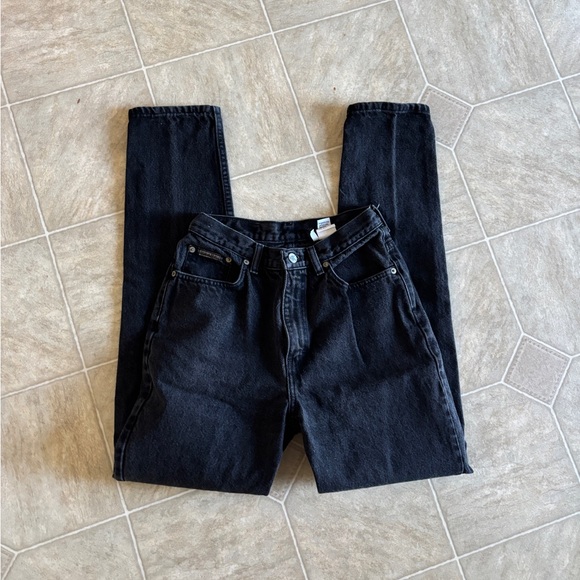 Vintage Calvin Klein Women's Straight Leg Jeans - Black - Picture 1 of 8